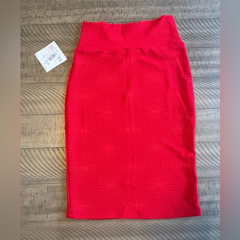 LuLaRoe Cassie Skirt Red Size XS NWT